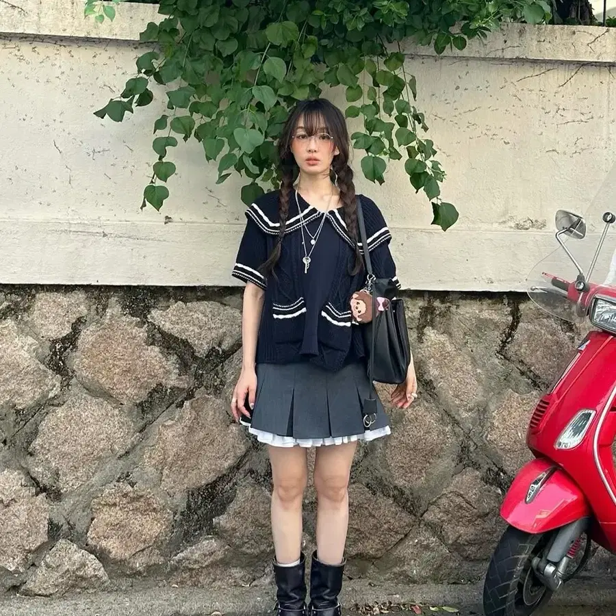 플레따 세일러 카라 니트