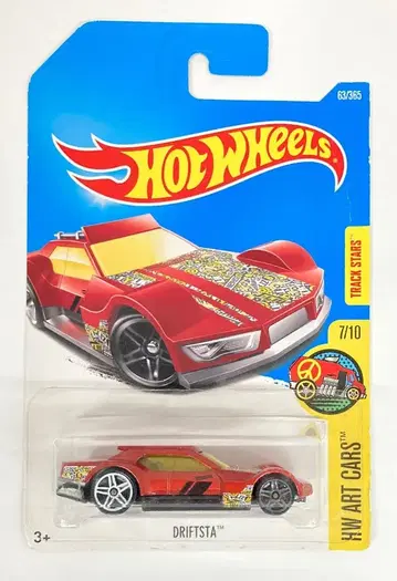 MATTEL HW ART CARS 7/10 HOTWHEELS DRIFTSTA 레드 63/365