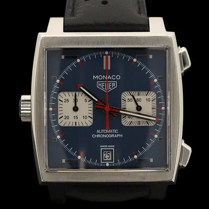 Tag Heuer(태그호이어) CAW211P.FC6356 39MM 스틸 오토매틱 모나코 크로노 남성시계 MGD76308TA