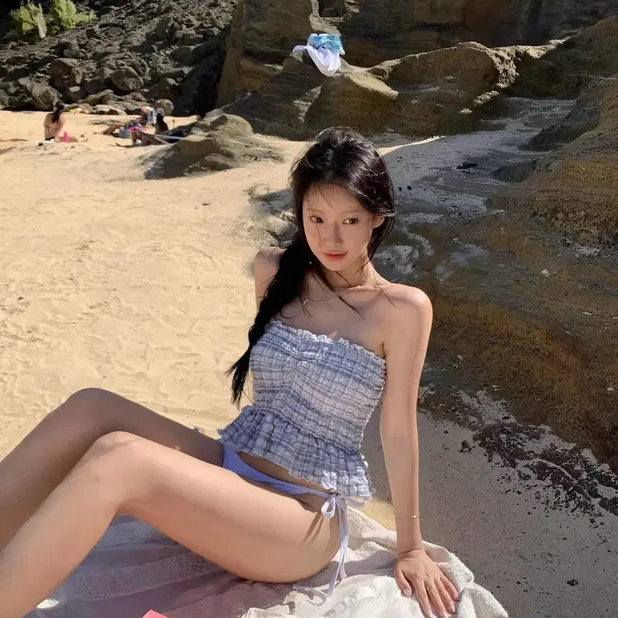 피콜로파라다이스 leeds moana check top 블루 M