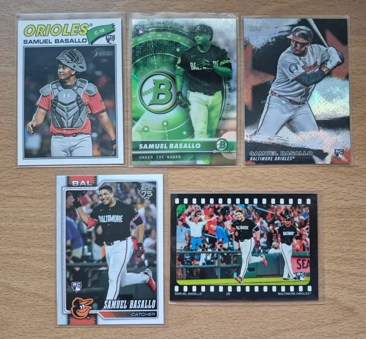 MLB 탑스, 헤리티지 볼티모어 사무엘 바살로 루키카드 5장랏 판매합니다.