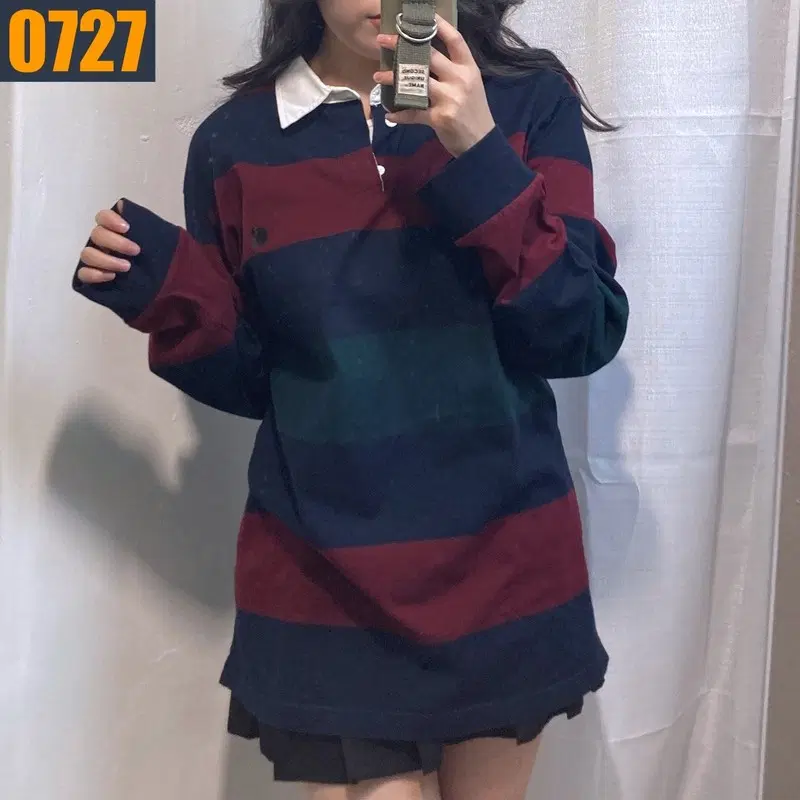 100 CARHARTT 칼하트 스트라이프 긴팔 카라 티셔츠
