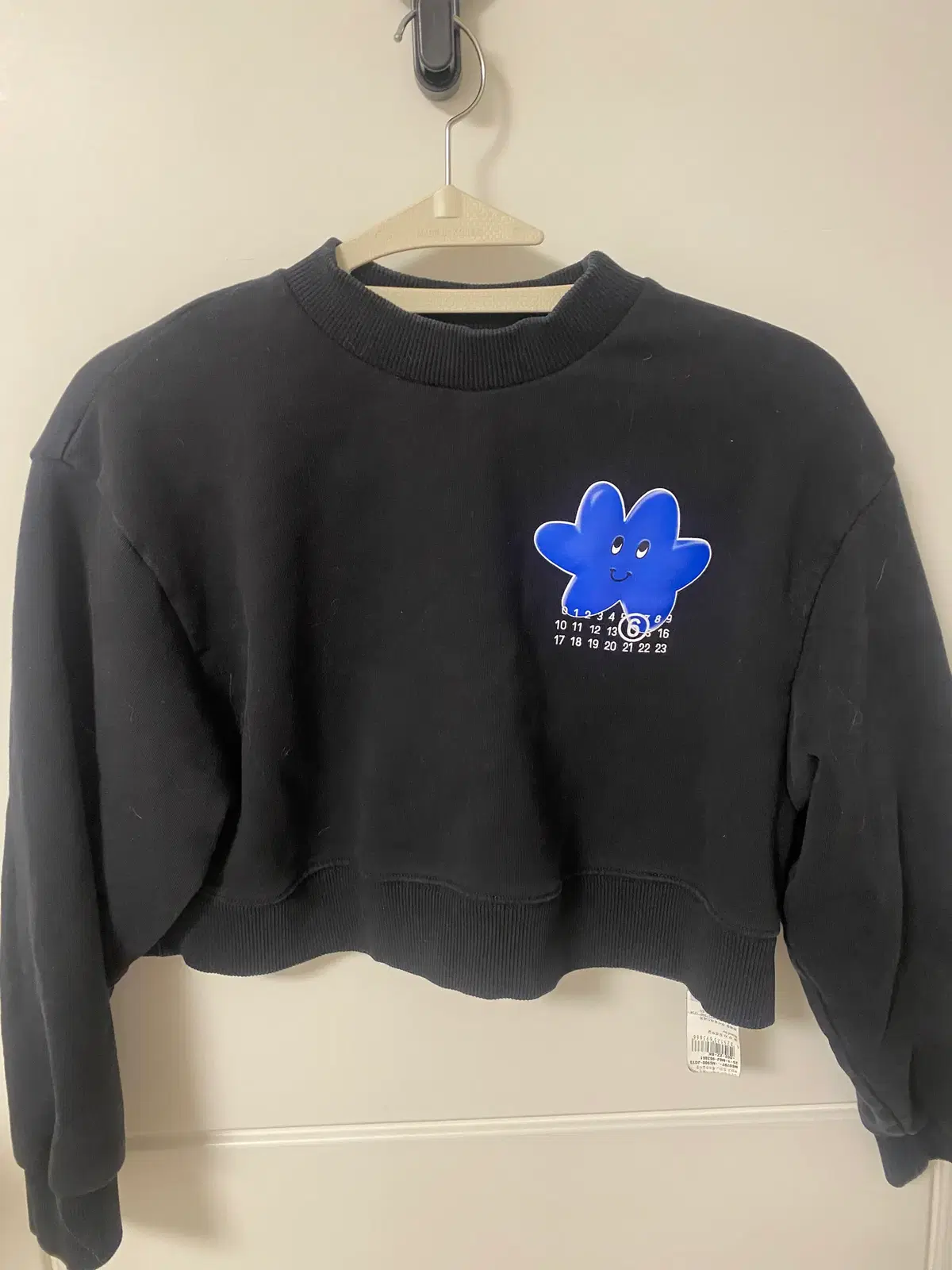 MM6 마르지엘라 키즈 블루스타 크롭 맨투맨 10Y 140 당일발송