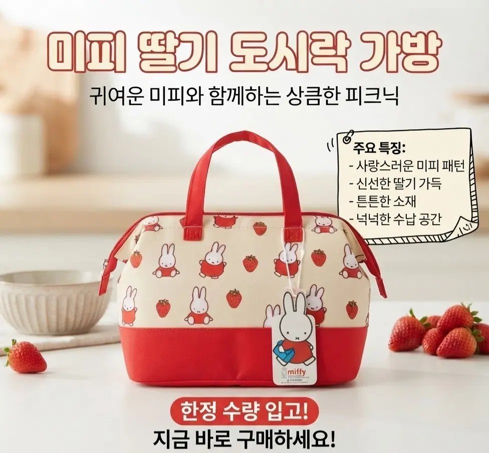 미피 딸기 보냉가방