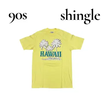 90s USA Hanes Beefy HAHAWAII 티셔츠 L 옐로우 컬러