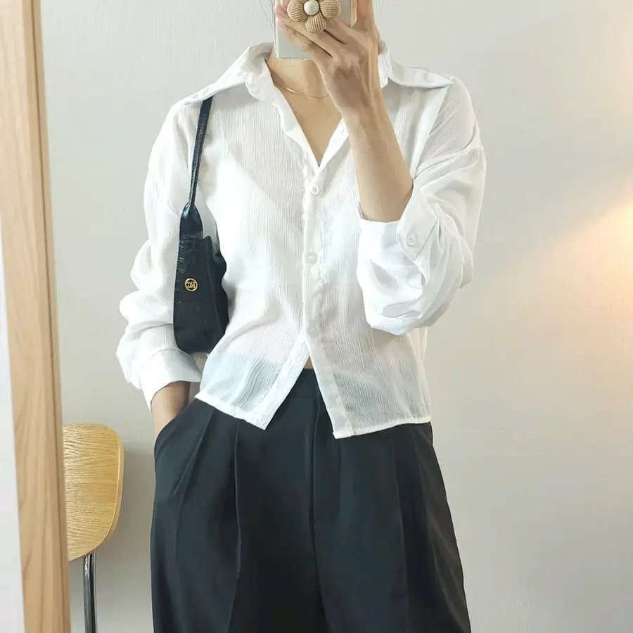 (F)여성 시스루 긴팔 셔츠 백리본 G20W4767