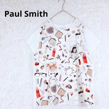 [ 레어 XXL ] PS Paul Smith 올 패턴 T셔츠 화장품 모티브 화이트