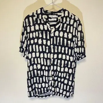 자라 ZARA 올 패턴 레이온 오픈 카라 셔츠