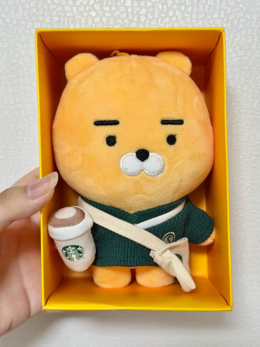 카카오프렌즈 라이언 인형 스타벅스 콜라보