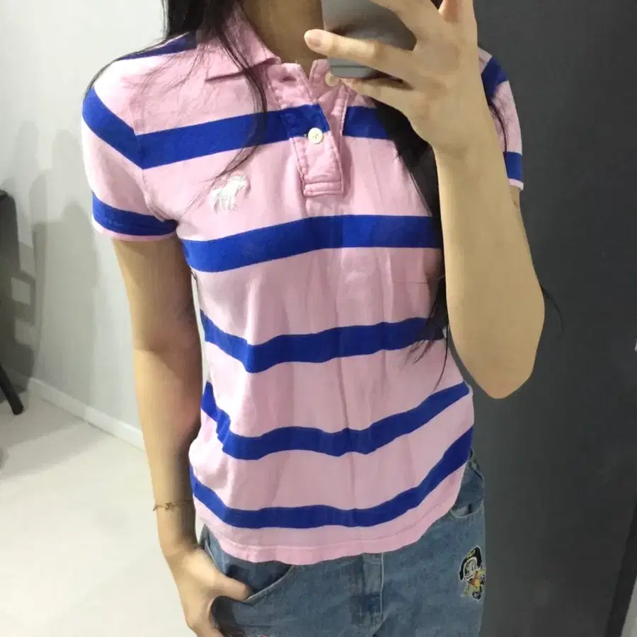Abercrombie 아베크롬비 딸기우유 스트라이프 PK 카라티