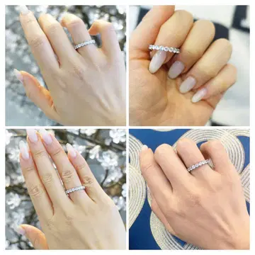 엔젤 피치 인공 다이아몬드 풀 이터니티 반지 핑키링
