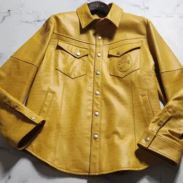 초레어 까스텔바작 가죽 자켓 올 패턴 램 가죽 로고 각인