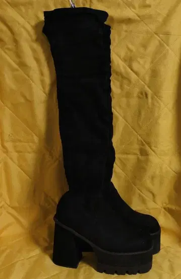 통굽 니하이 부츠 블랙