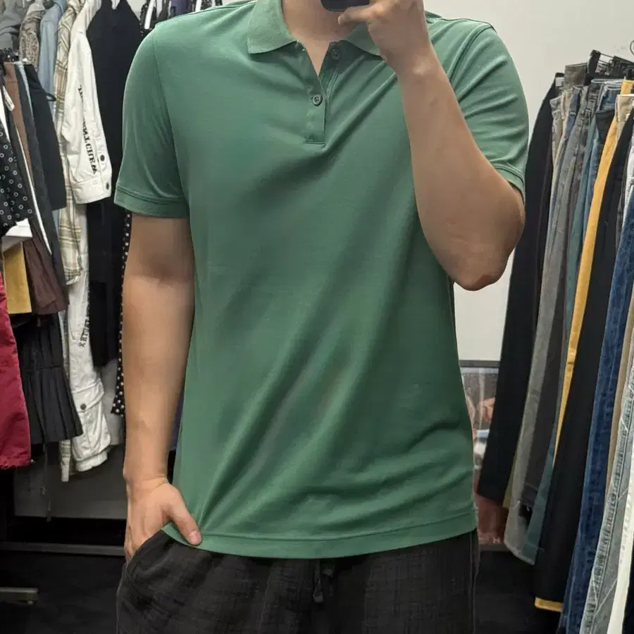 바나나리퍼블릭 부드러운 촉감 반팔 카라티 PK 폴로 파스텔 그린 초록