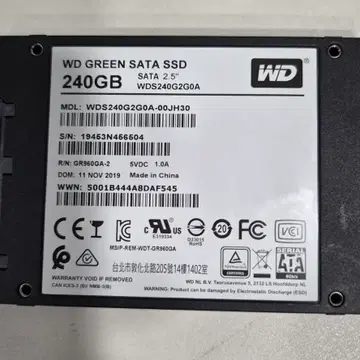 WD Green 240GB (2.5인치 SATA) | HDD/ODD/SSD | 번개장터 중고거래