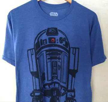 미국 빈티지 의류 스타 워즈 R2-D2 티셔츠 L 블루 w2361
