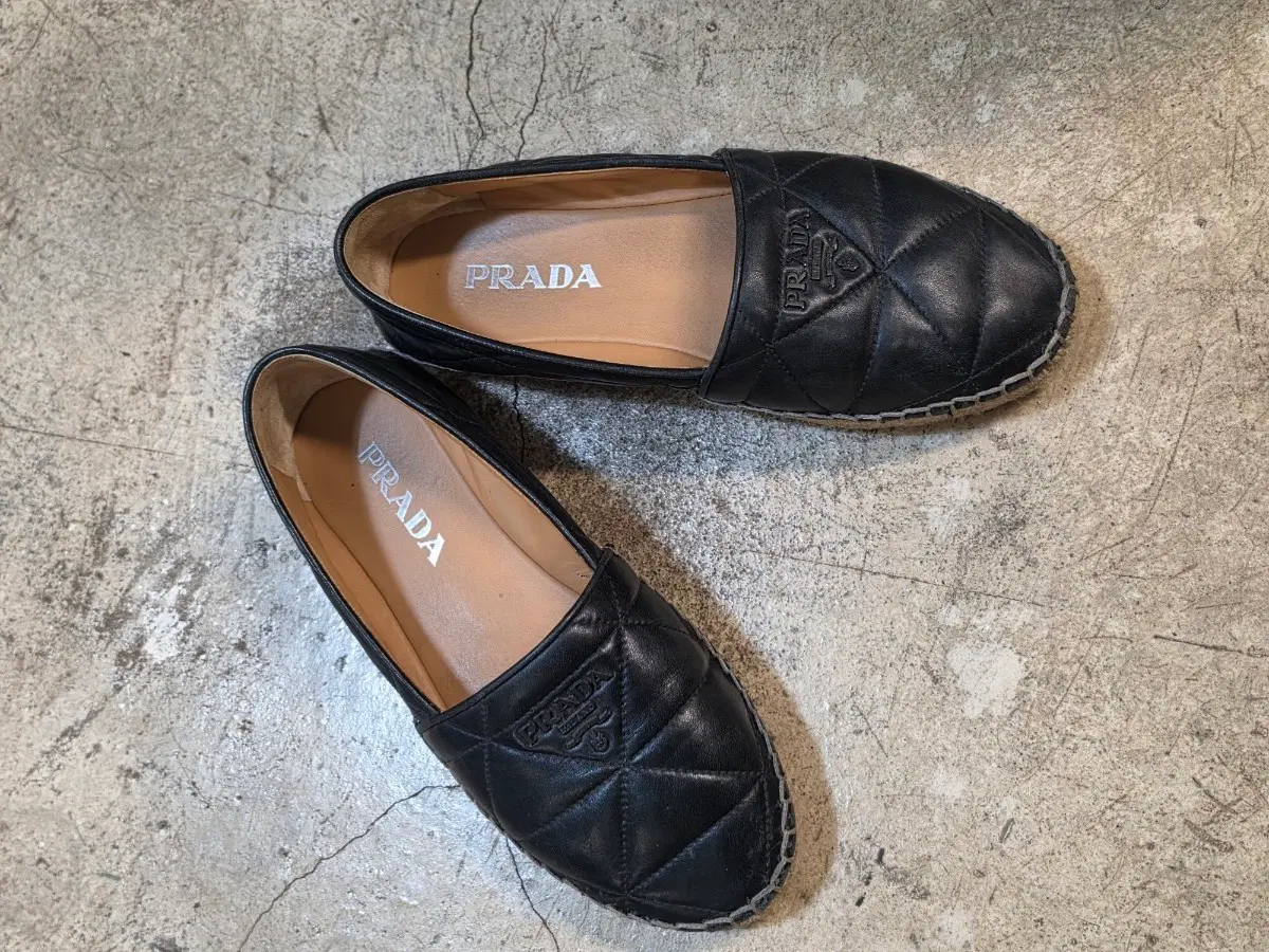 Prada Nappa Leather Quilting Espadrille Slip-on