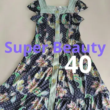 새상품급 Super Beauty 페이즐리 무늬 롱 원피스 40