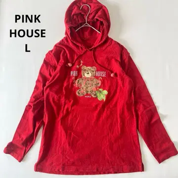 [ PINK HOUSE 핑크하우스 ] 후드티 베어 체리 곰 빨간색 L