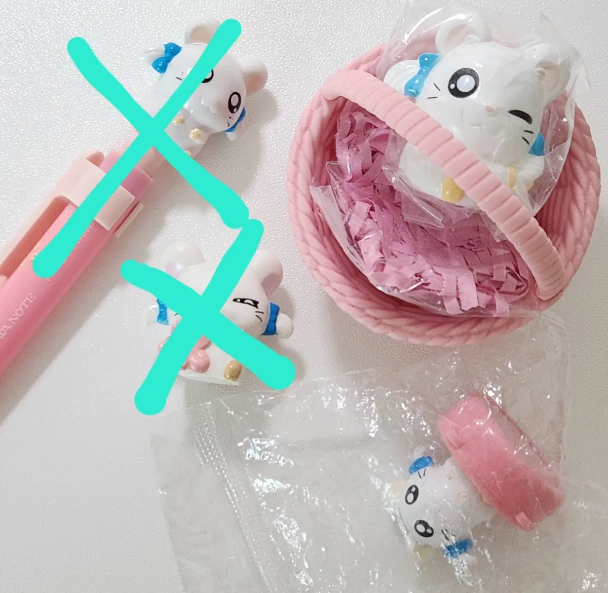 고전 햄토리 리본 도장,샤프,피규어