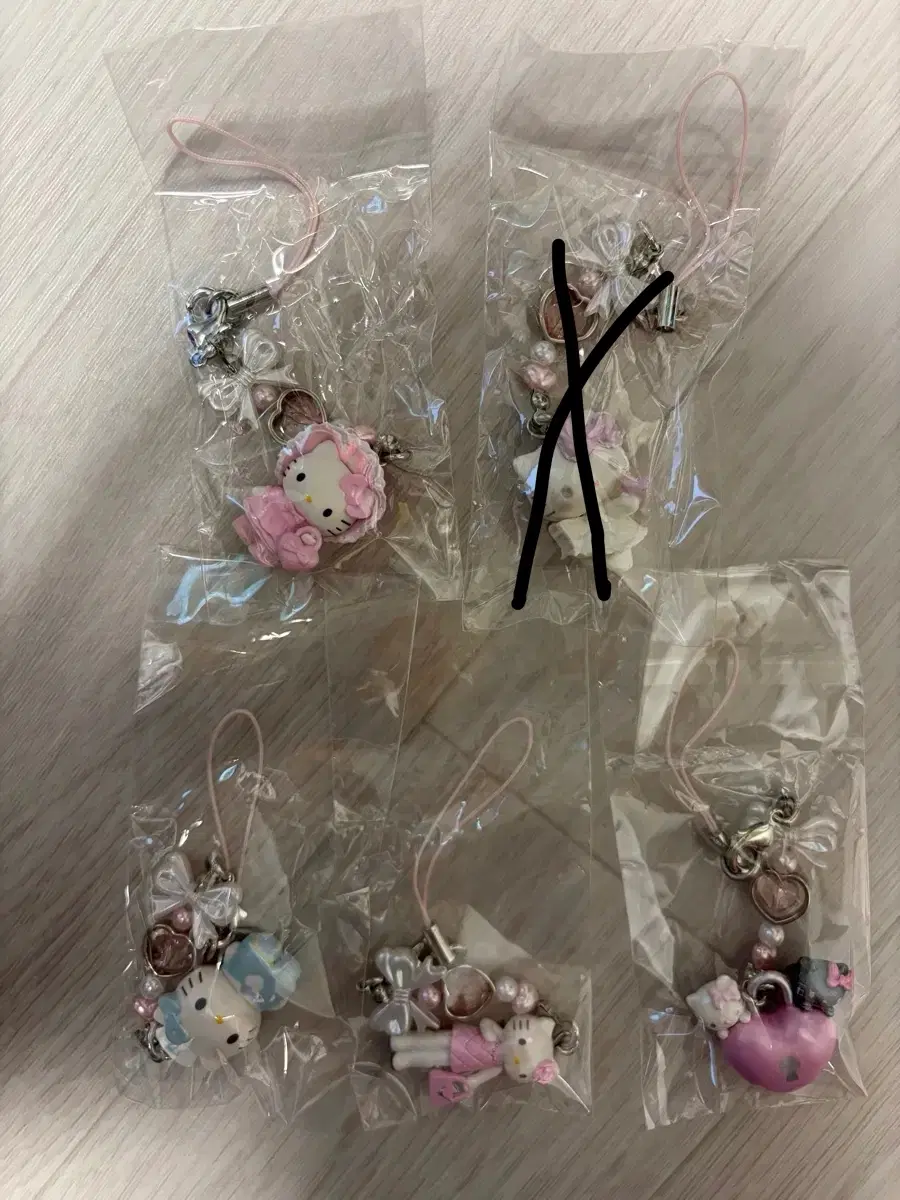 산리오 헬로키티 천사악마 시리즈 스트랩 엔젤 롱다리 간호사 노바라 메이드 자물쇠