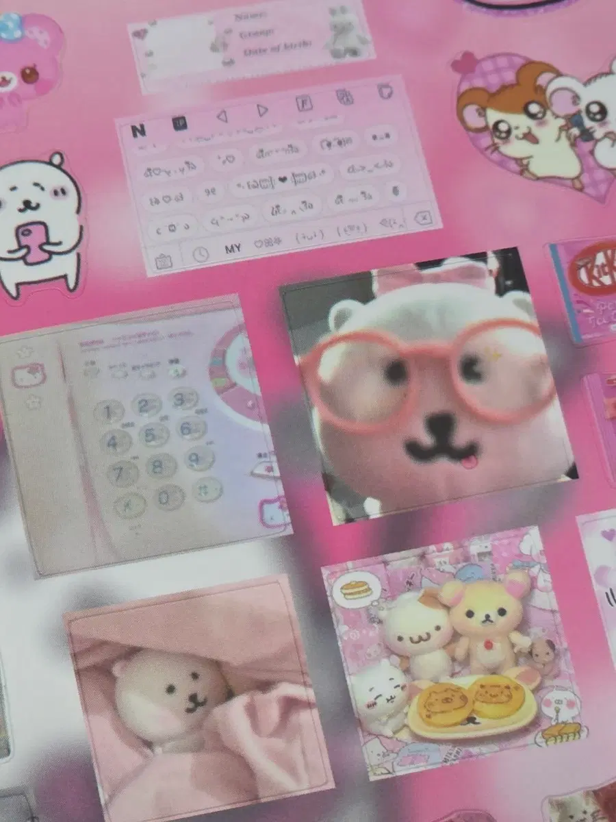 농담곰 y2k 키치 다꾸 스티커 고전 마멜 오무라이스 리락쿠마 크림소다