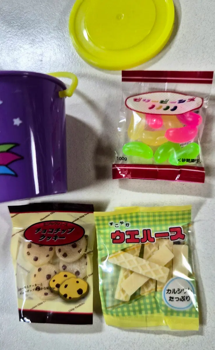 귀여운 팬더 양동이 미니 간식세트 미니어처 가챠