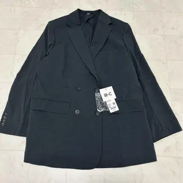 미사용 유니클로 감동 더블 자켓 릴랙스 핏+ 다크 그레이 XL
