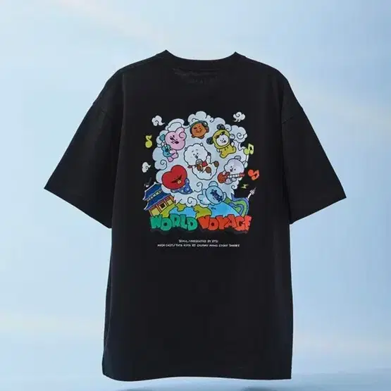 방탄 bts BT21 WORLD VOYAGE 서울 반팔 티셔츠 블랙 M 미개봉 새상품