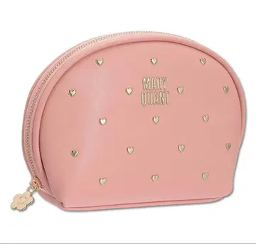 새상품 MARY QUANT 하트 플로트 라운드 파우치L 핑크