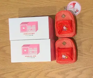헬로키티 수납 박스 미니 백팩 세트