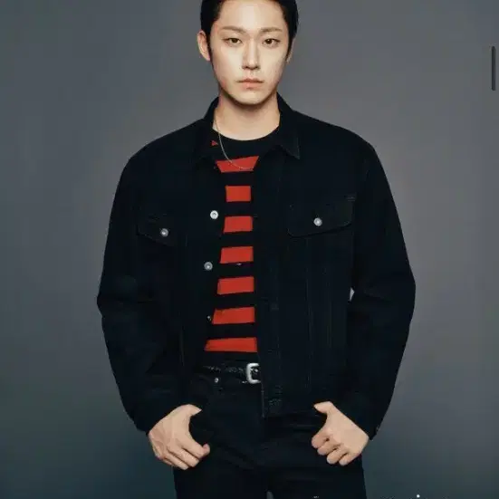 무탠다드 프레리 데님 트러커 재킷 블랙 L사이즈