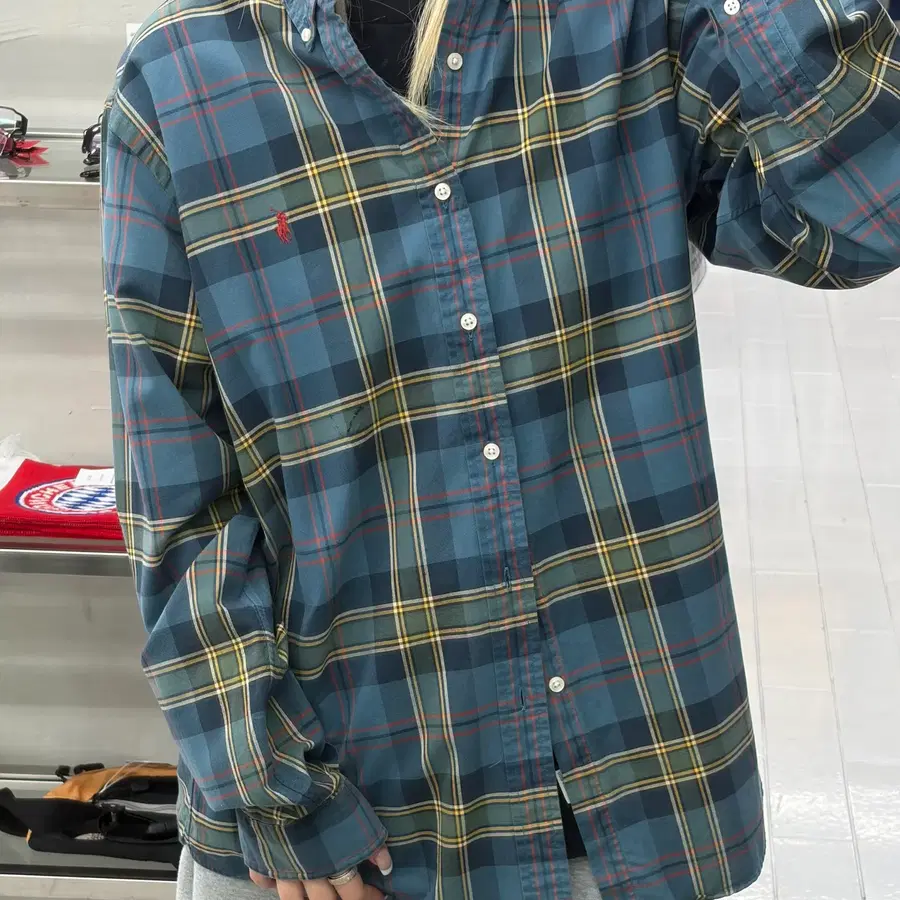 (L) 폴로 클래식 타탄체크 버튼다운 셔츠