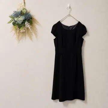 포멀 원피스 블랙 반팔 M 세레모니 관혼상제 새상품급 핀턱