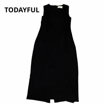 TODAYFUL 코튼 린넨 롱 원피스 블랙 S