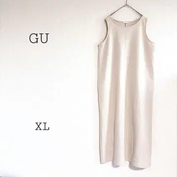 [새상품급] 지유 GU 탱크탑 원피스 맥시 XL 베이지 루즈핏
