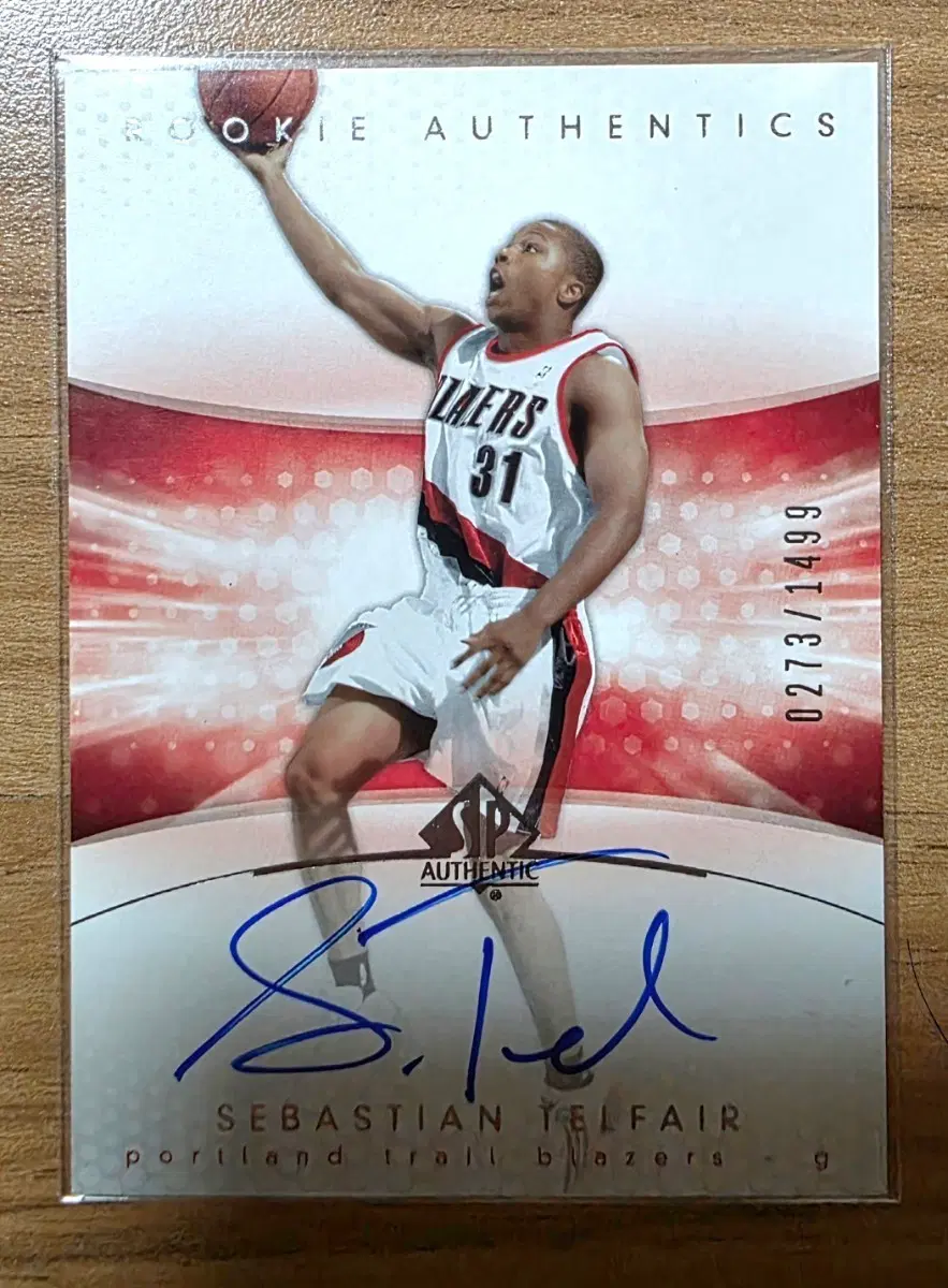 2004-05 UD SP Authentic Sebastian Telfair 친필 오토 사인카드 /1499
