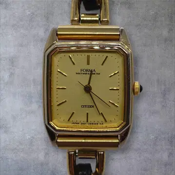 CITIZEN FORMA 손목시계 체인 벨트 스퀘어 골드 작동품