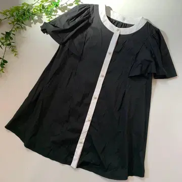 소노 페어리 플레어 블라우스 블랙 펄 버튼 새상품급