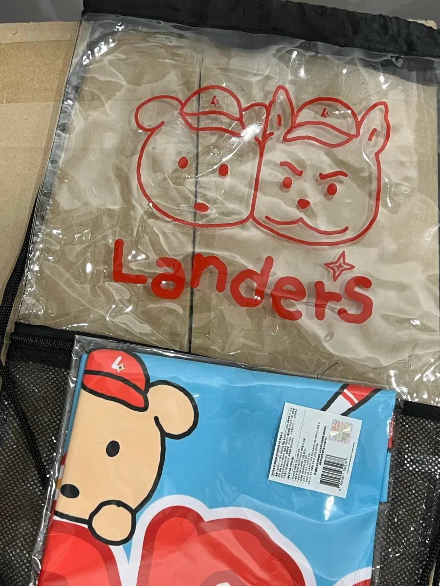 SSG랜더스 깜자투명짐색 투명가방 + 슬로건,응원타올 Set 판매