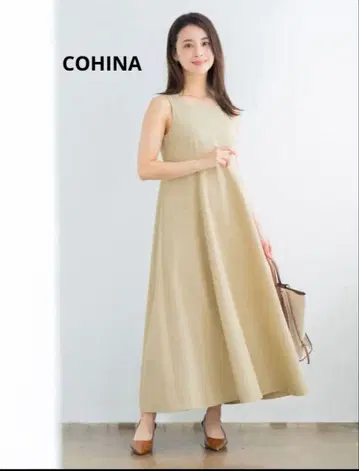 COHINA 코히나 린넨 라이크 하이웨스트 플레어 원피스 미사용 택
