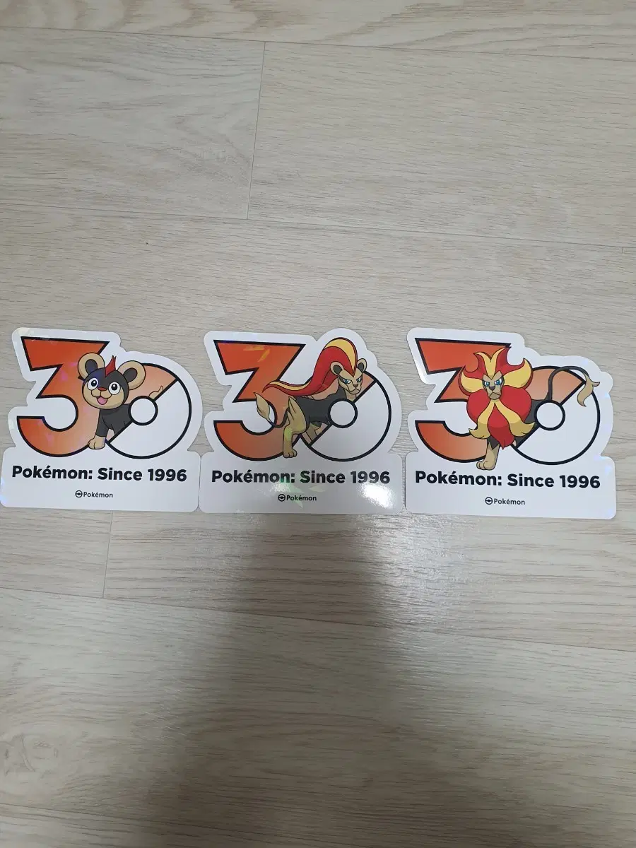 포켓몬 30주년 로고 스티커 레오꼬, 화염레오 2종