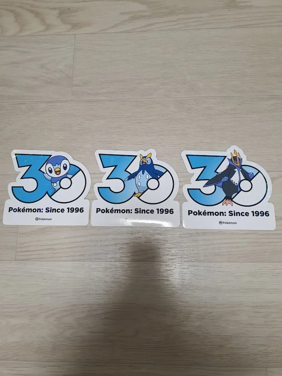 포켓몬 30주년 로고 스티커 팽도리, 팽태자, 엠페르트