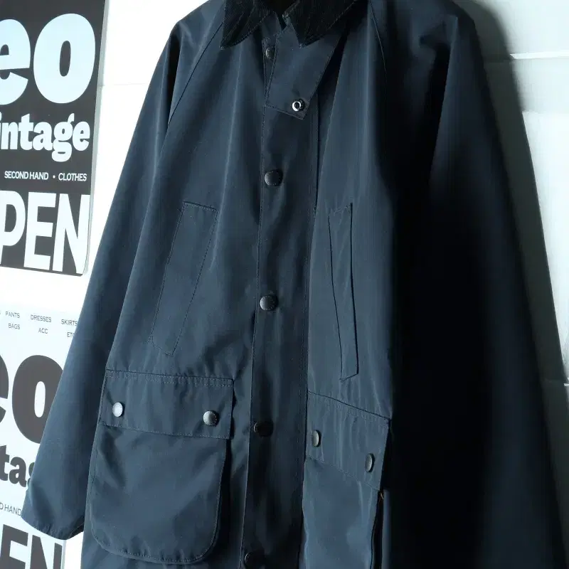 (L) 바버 집업 바람막이 점퍼자켓 논왁스 슬림 비데일 캐주얼-H35512