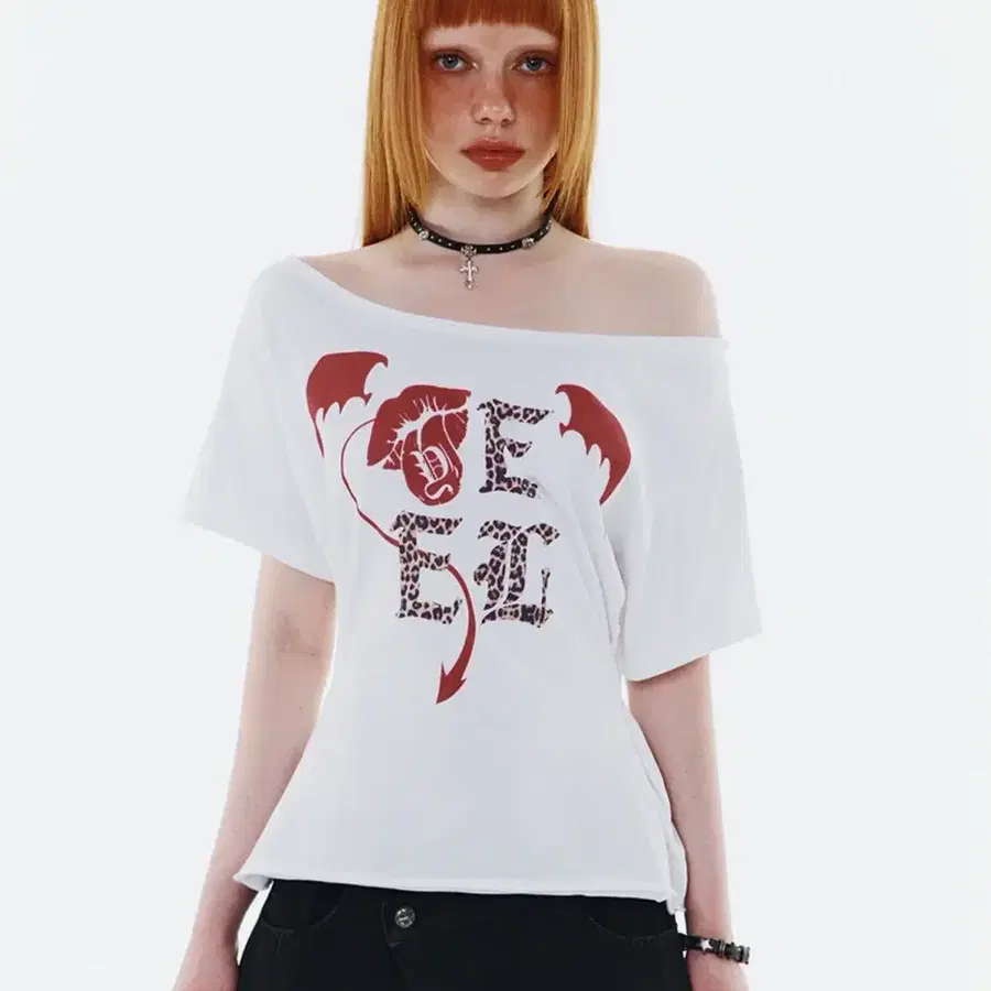 Yeel GRAPHICS BOATNECK TOP WHITE