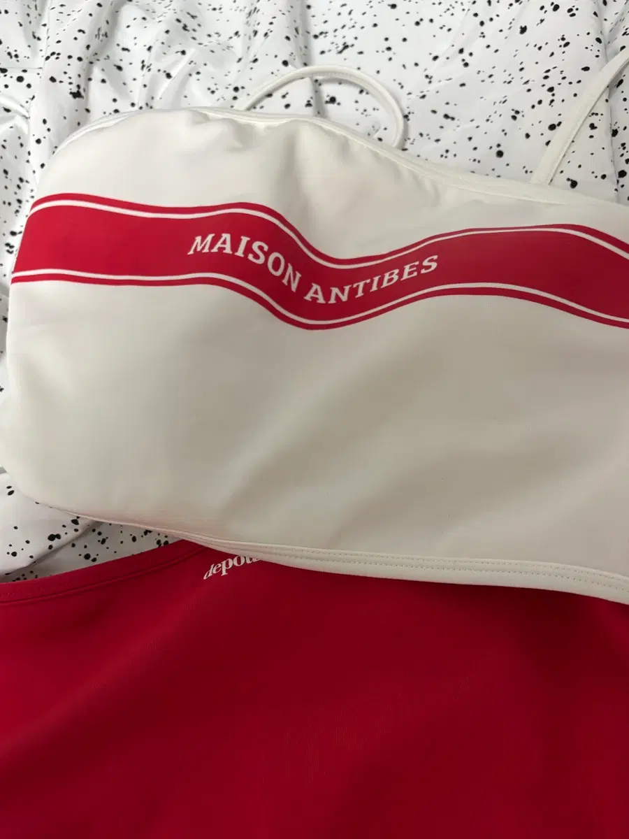 드파운드 수영복 비키니 antibes logo bikini set - red
