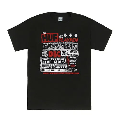[새상품] 허프 티셔츠 S사이즈 PLAYPEN SS TEE - BLK