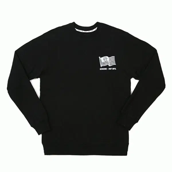 [새상품] 허프 스웨트/니트 S사이즈 SET FLAG CREW_BLK