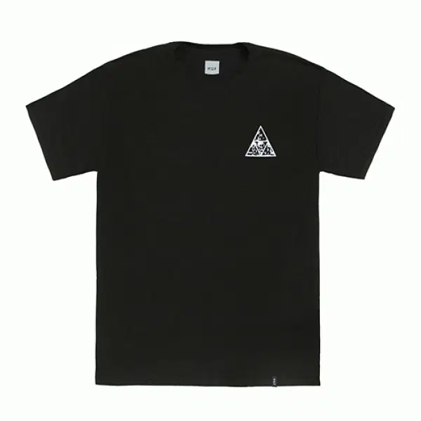 [새상품] 허프 티셔츠 S사이즈 TRIPLE TRIANGLE SKULLS TEE - BLK