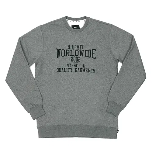 [새상품] 허프 스웨트/니트 M사이즈 WORLDWIDE 2002 CREWNECK-GRY